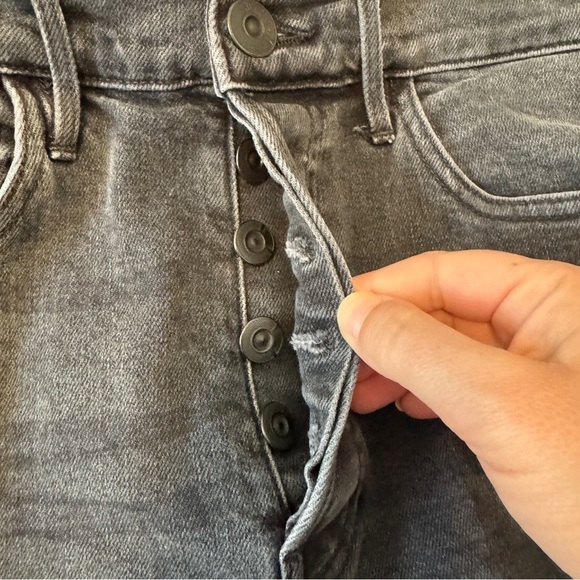 3x1 Made Here Jeans Size 28 in Black Wash ~ Frayed Side Trim Ankle Straight Leg - Picture 4 of 9